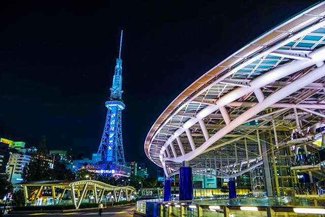 夜の中区栄エリア